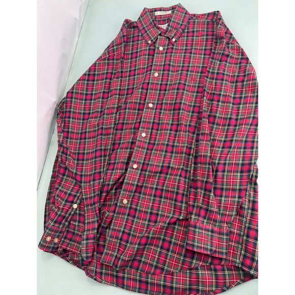 Orvis Shirt Mens Large L Tartan Plaid Long Sleeve Button Up Red Pocket - Picture 1 of 4